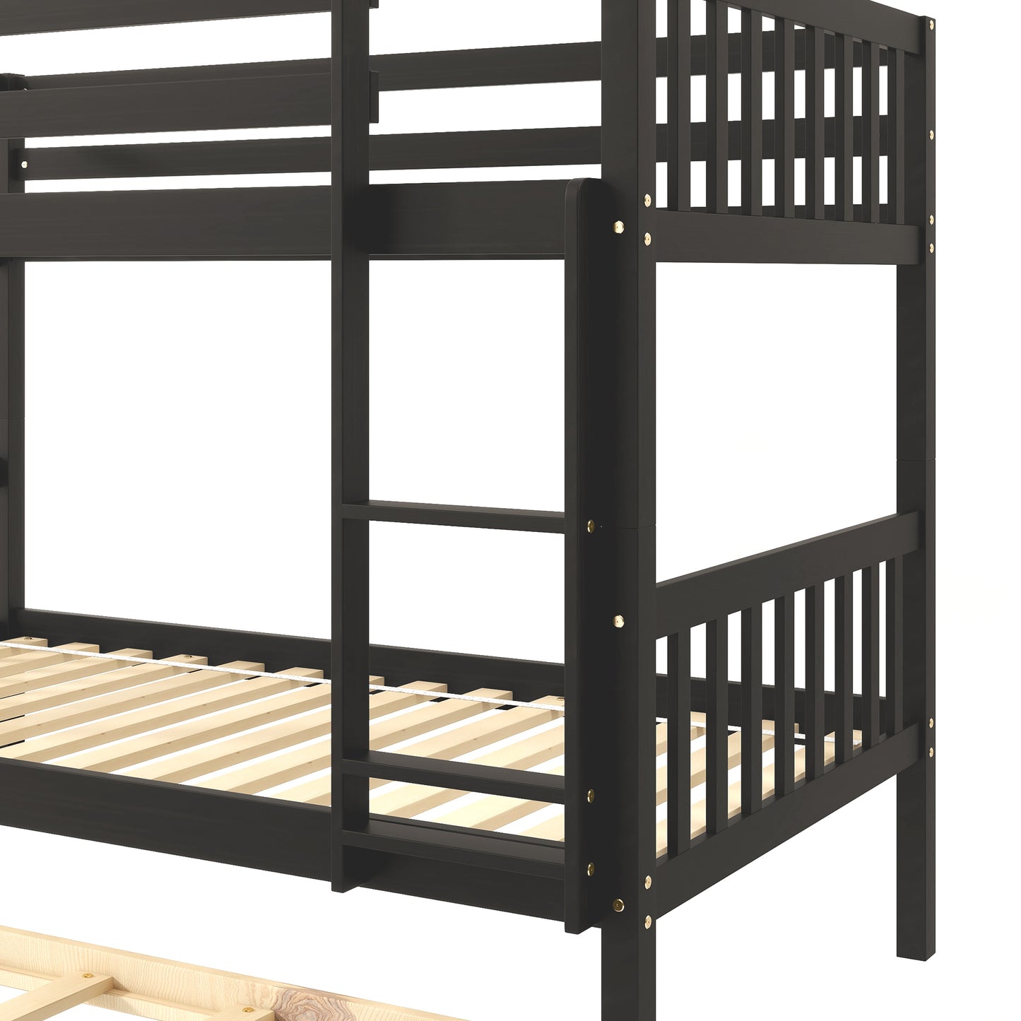 Trio Bunk Bed Set with Trundle, Durable Wood Frame and Safety Enhancements