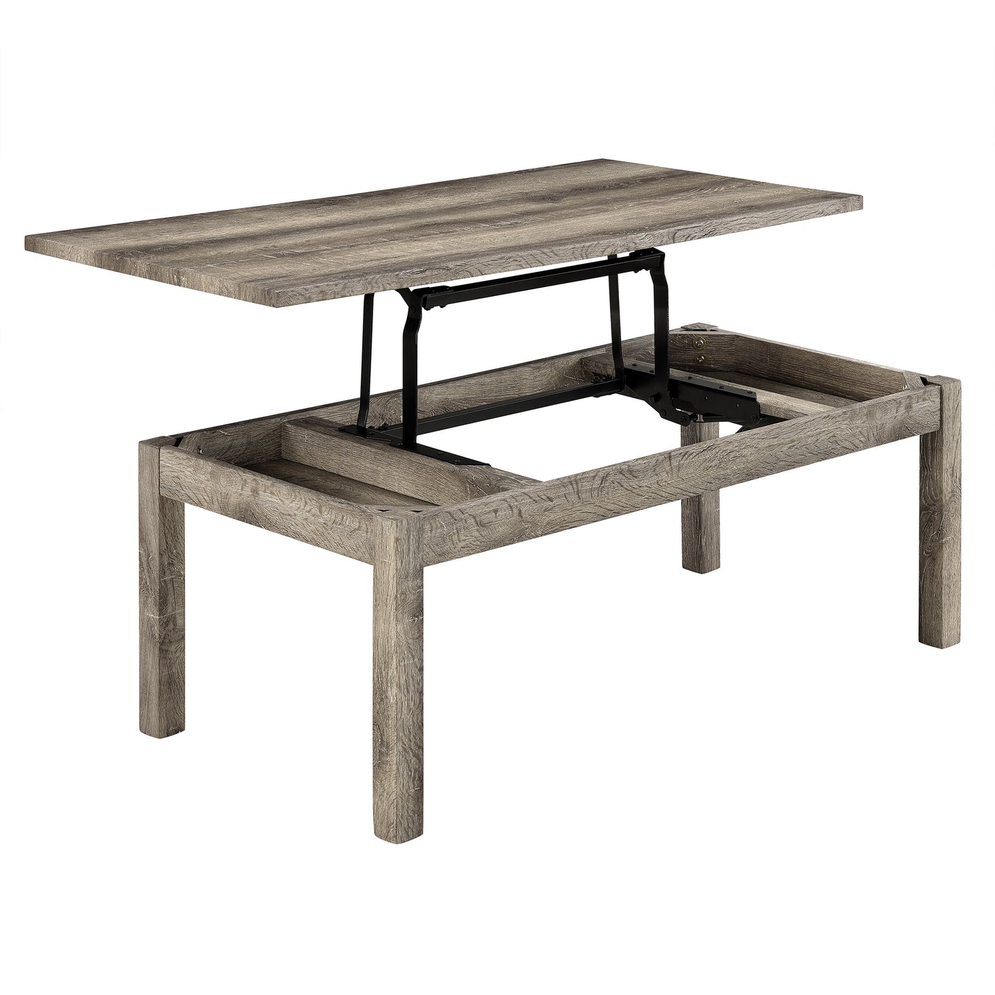 Convertible Lift Top Coffee Table with Hidden Storage Shelf