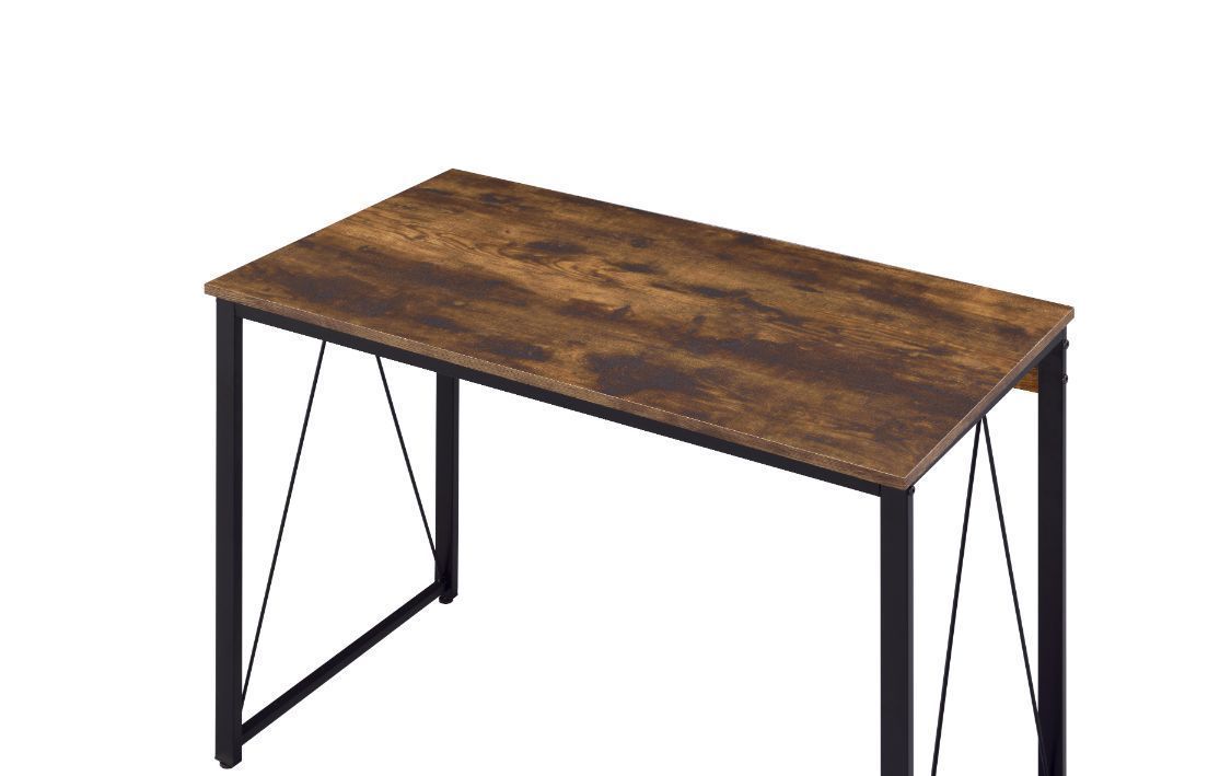 Rustic Industrial Style Writing Desk with Weathered Oak & Black Finish 92605