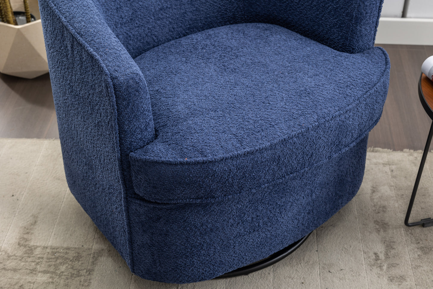 Swivel Barrel Chair with 360-Degree Swivel Feature and Plush Comfort