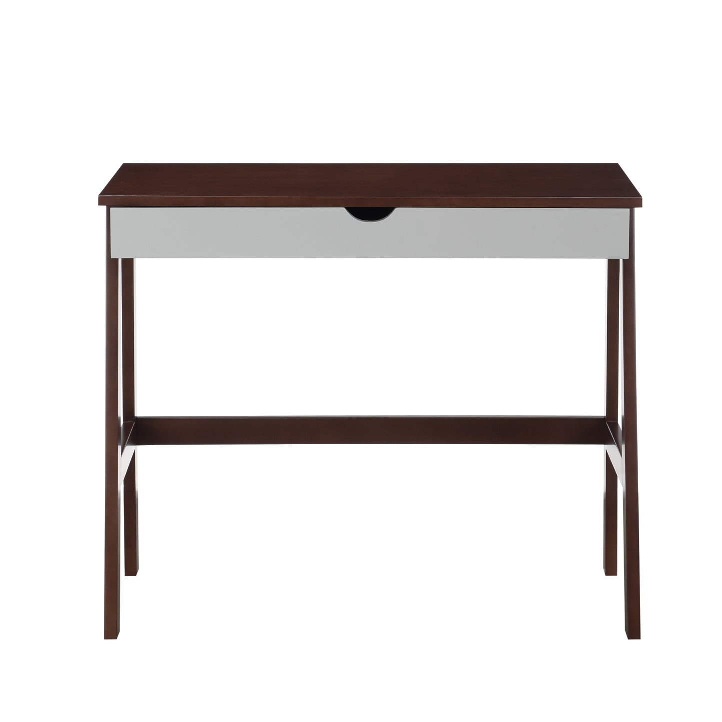 Elegant Solid Wood Desk in Espresso & Gray