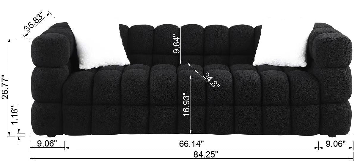 Luxurious 3-Seater White Boucle Marshmallow Sofa for USA People