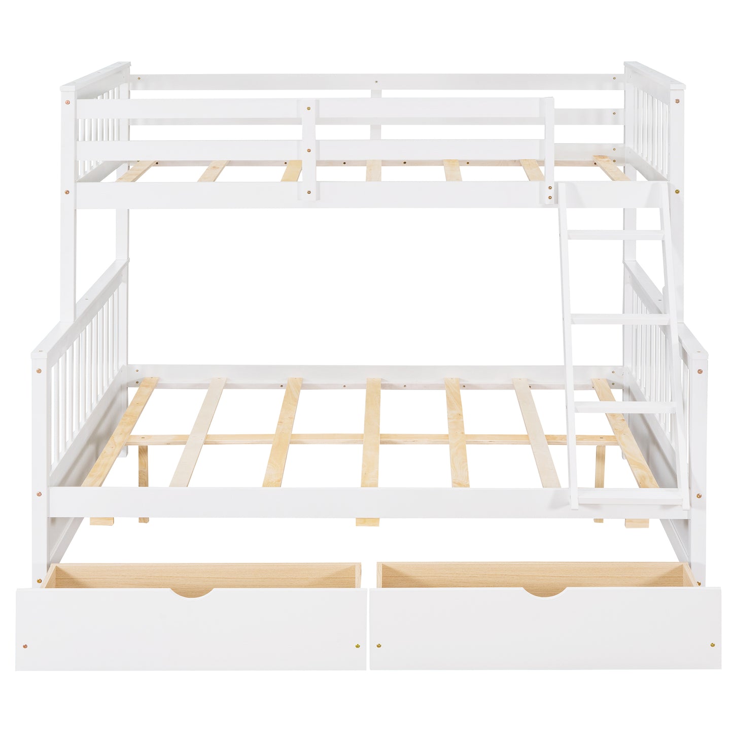 Twin/Full Bunk Bed with Stairs, Drawers, and Flexible Layout