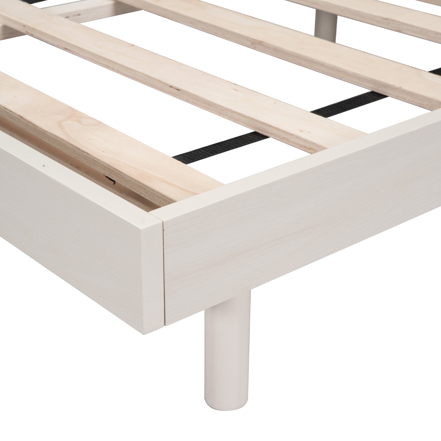 Modern Design Full Floating Platform Bed Frame for White Washed Color