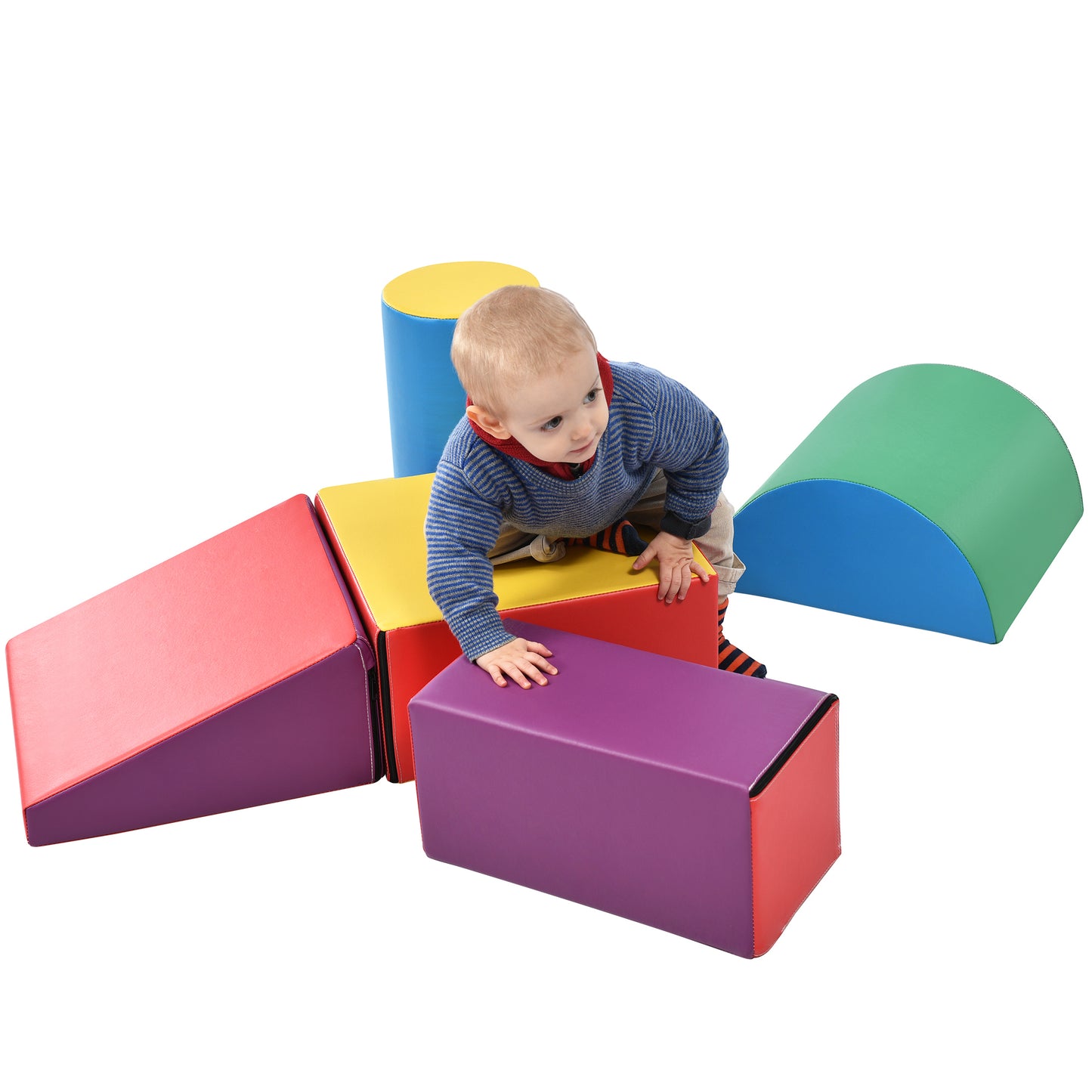 Soft Climb and Crawl Foam Playset, Safe Soft Foam Nugget Shapes Block for Infants, Preschools, Toddlers, Kids Crawling and Climbing Indoor Active Stacking Play Structuretx