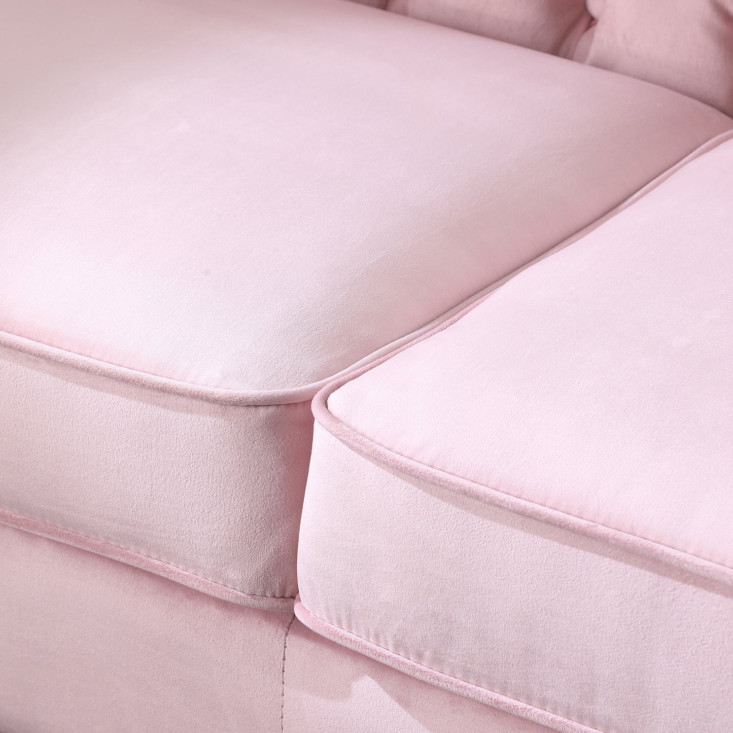 Pink Velvet Chesterfield 2-Seater Modern Sofa