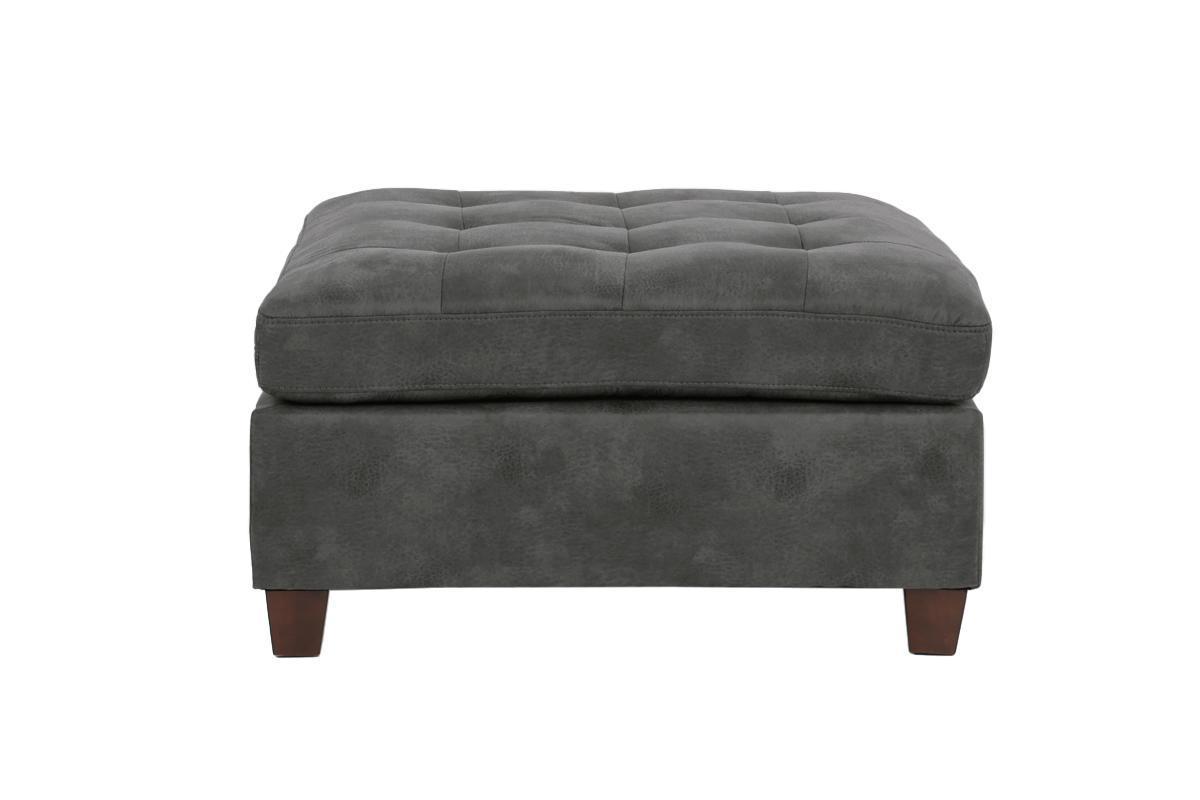 Antique Grey Breathable Leatherette Modular Sectional Set + Ottoman