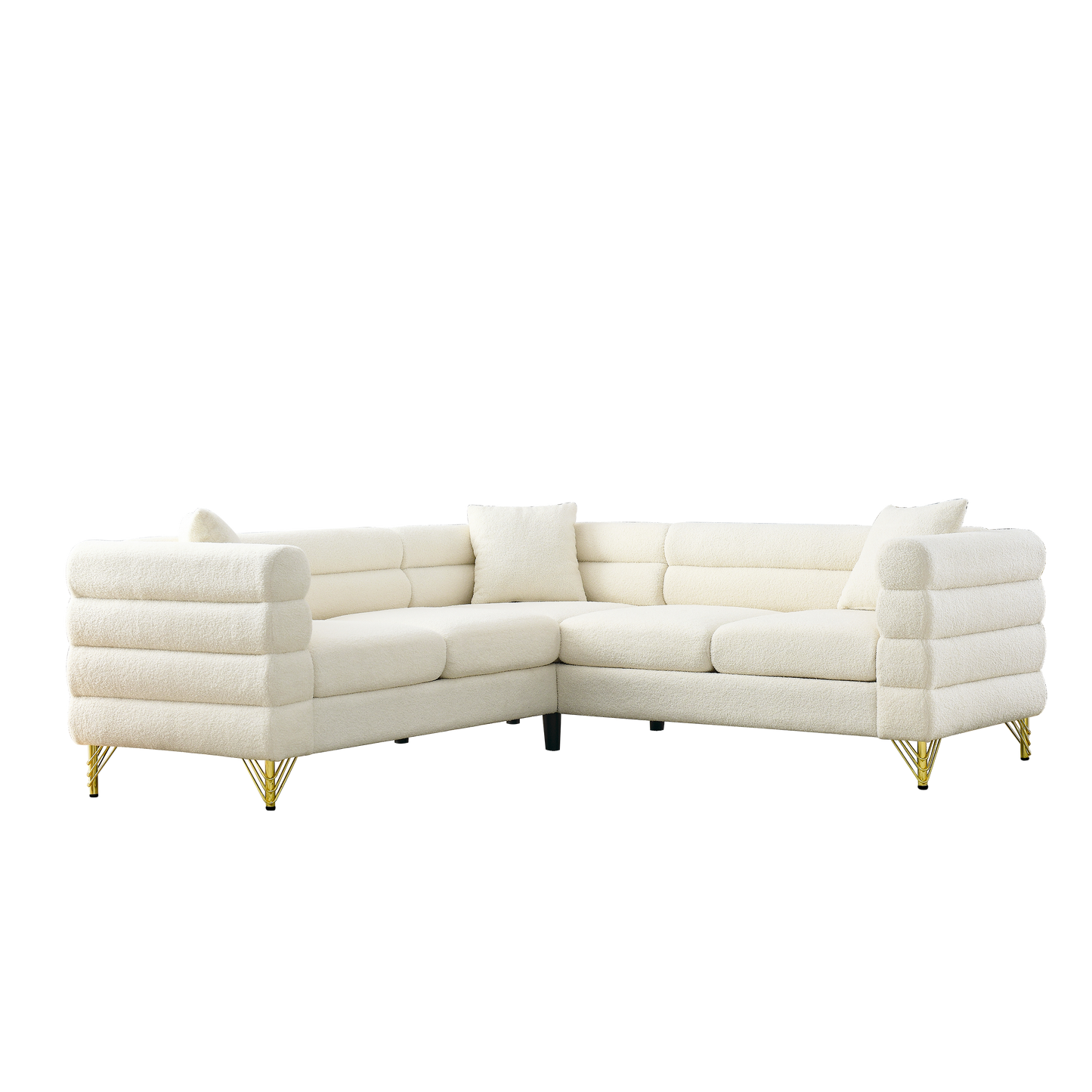 Oversized L-Shaped Sectional Sofa with Streamline Modern Design