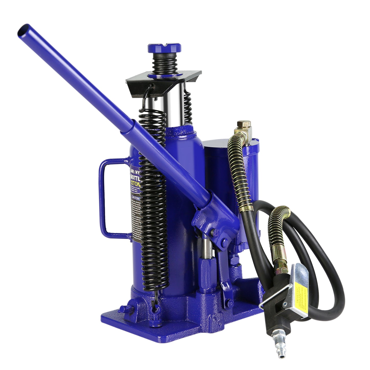 Pneumatic 12 Ton Air Hydraulic Bottle Jack with Manual Hand Pump