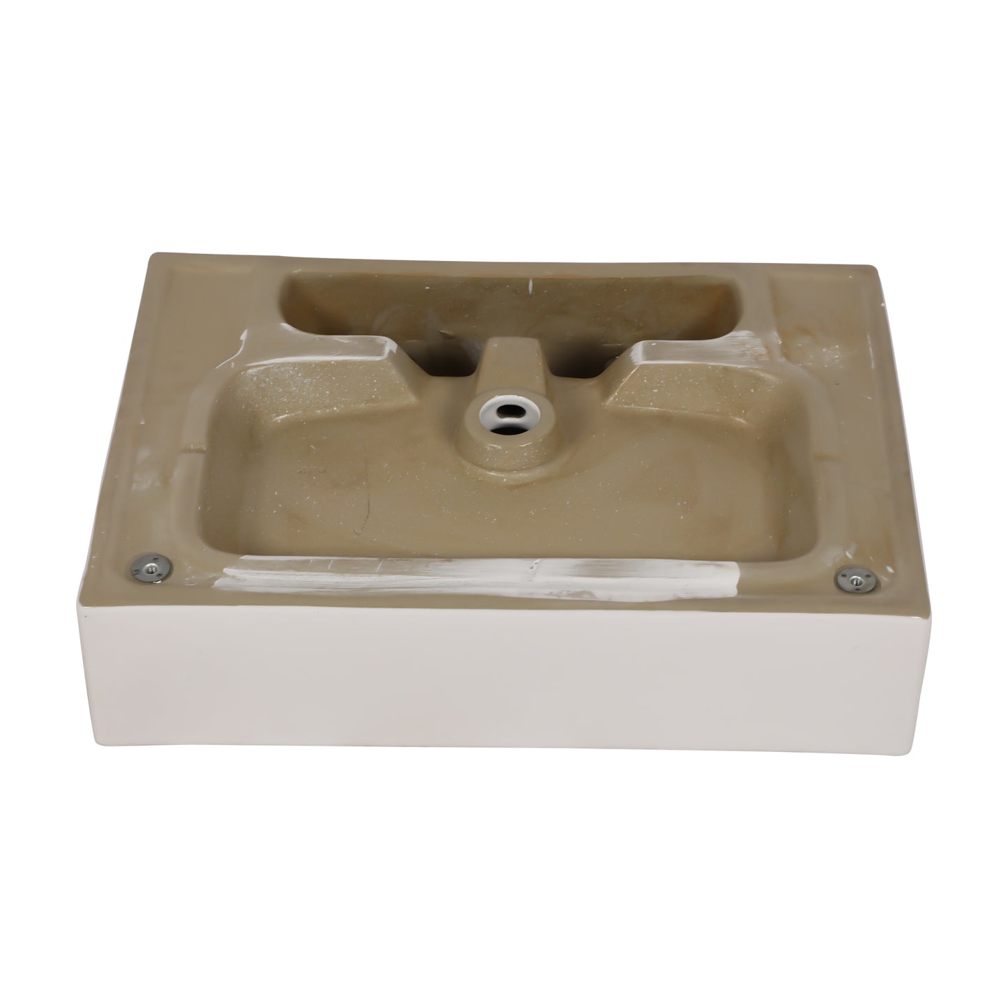 30" Bathroom Console Sink with Overflow,Ceramic Console Sink White Basin Black Legs