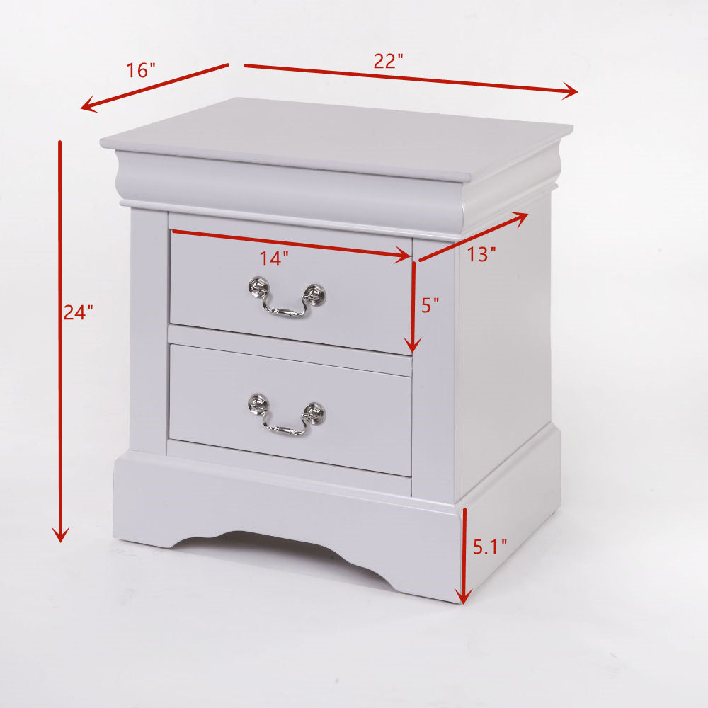 Louis Philippe III Nightstand in White 24503