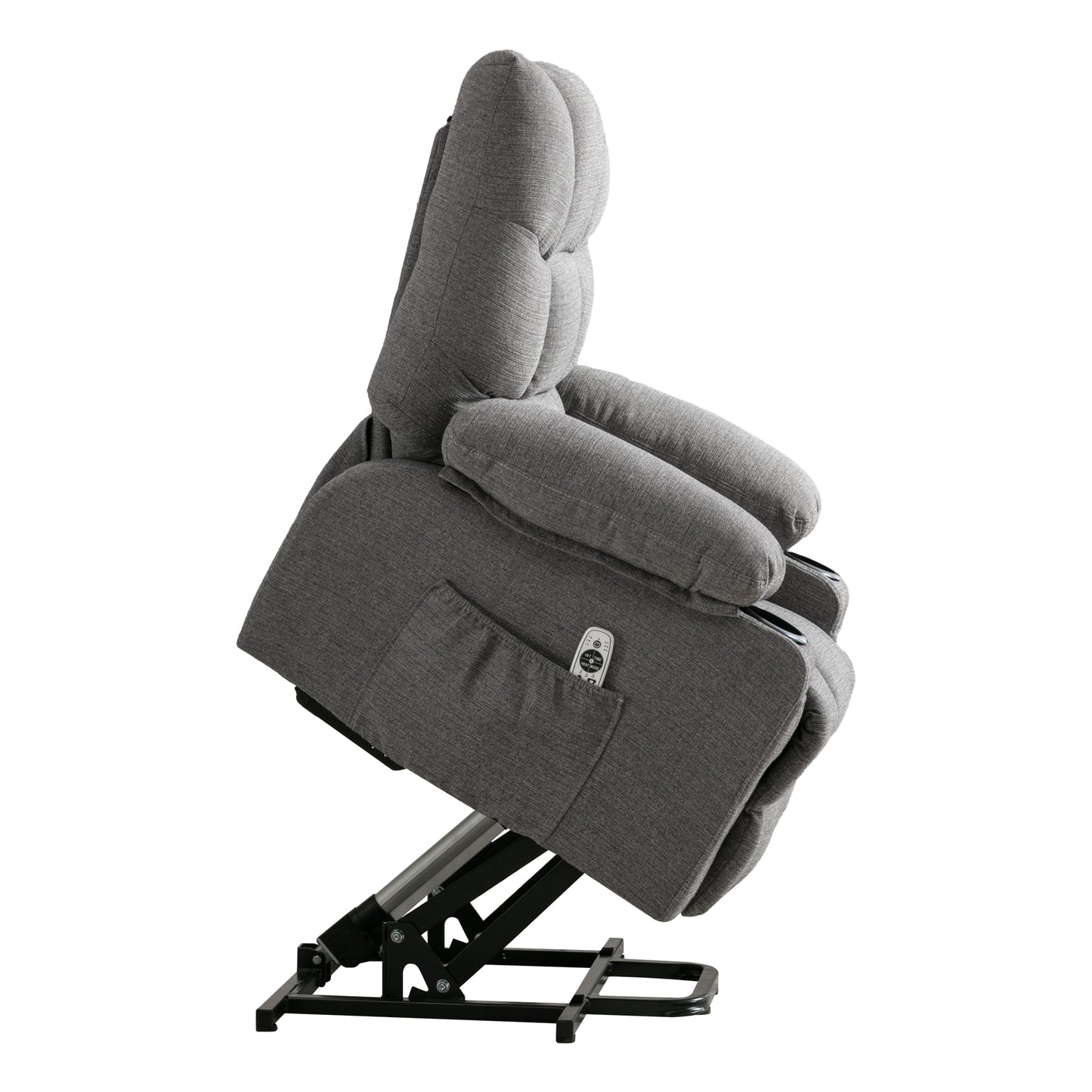 Comfortable Smoke Grey Power Lift Recliner Chair for the Elderly with Heat and Massage