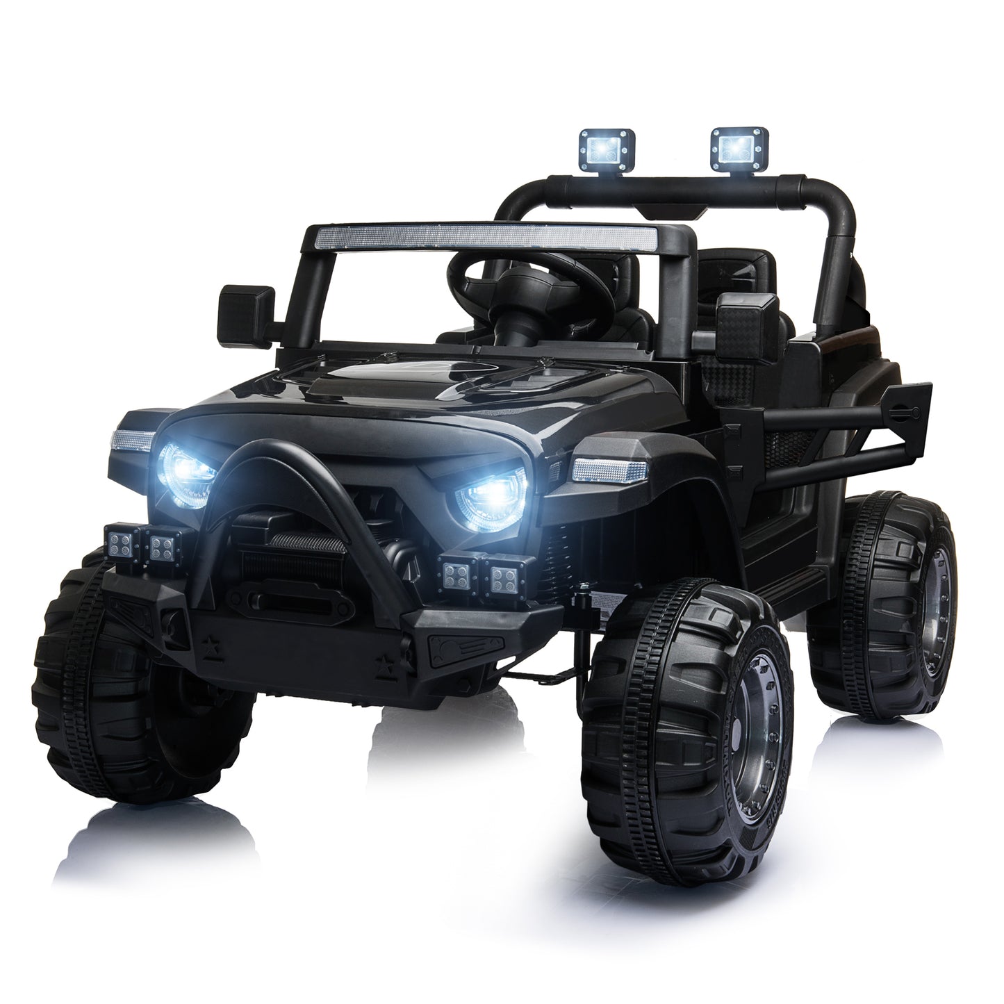 Children's 12V Electric Off-Road Vehicle with Remote Control, Lights, and Music, Black