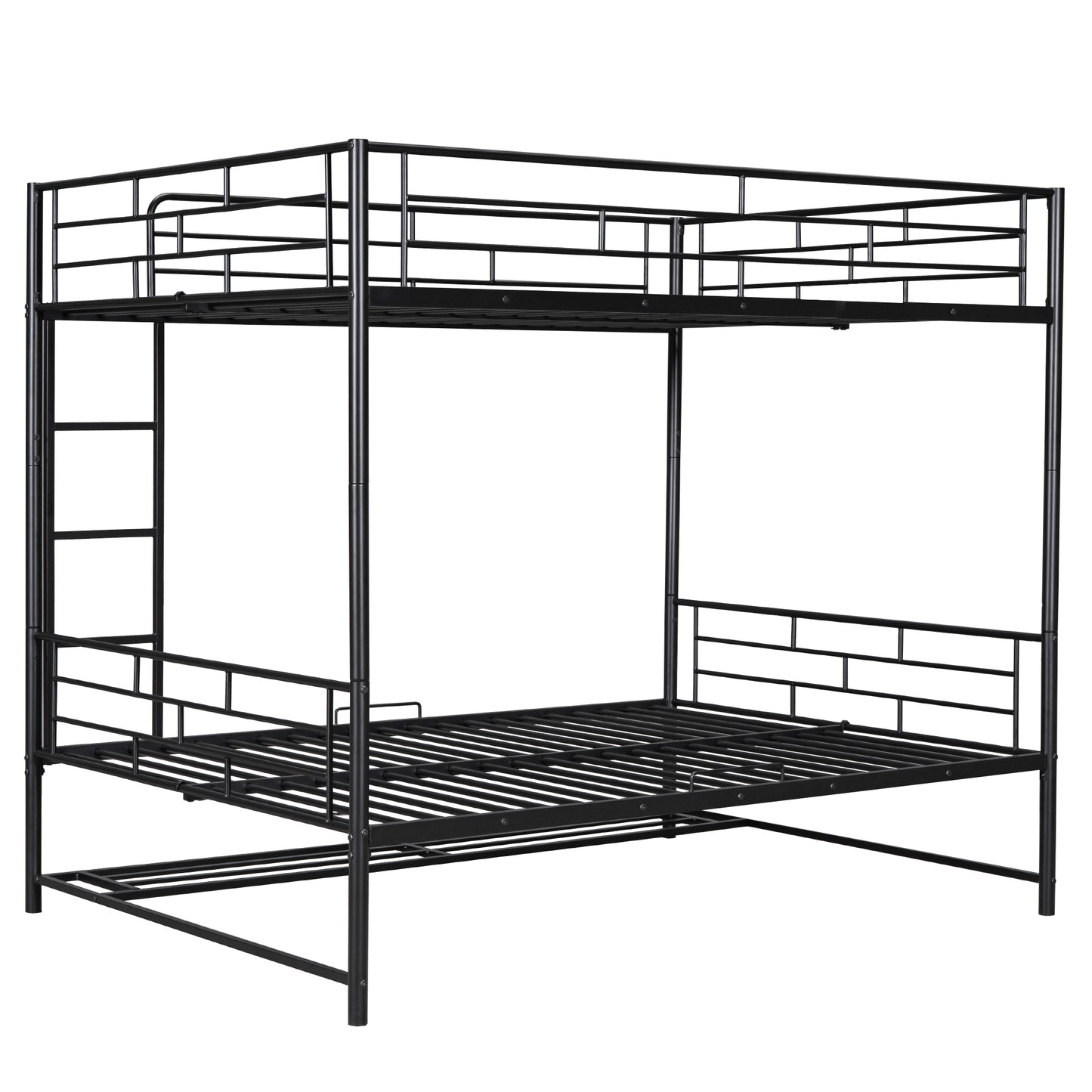 Full Metal Bunk Bed with Shelf and Guardrails for Enhanced Space-saving