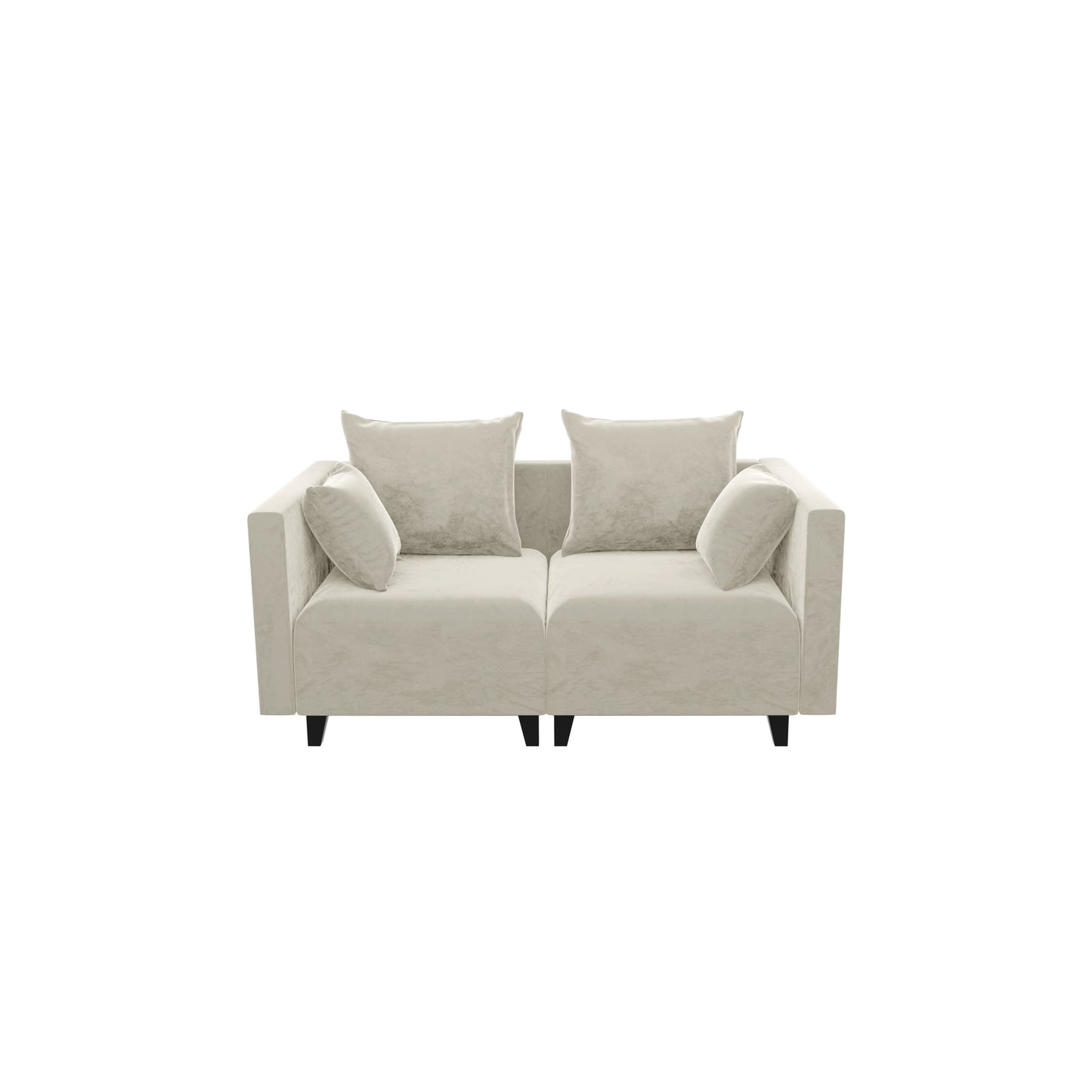 Sectional Sofa, Velvet Square Arm Sofa for bedroom, livingroom