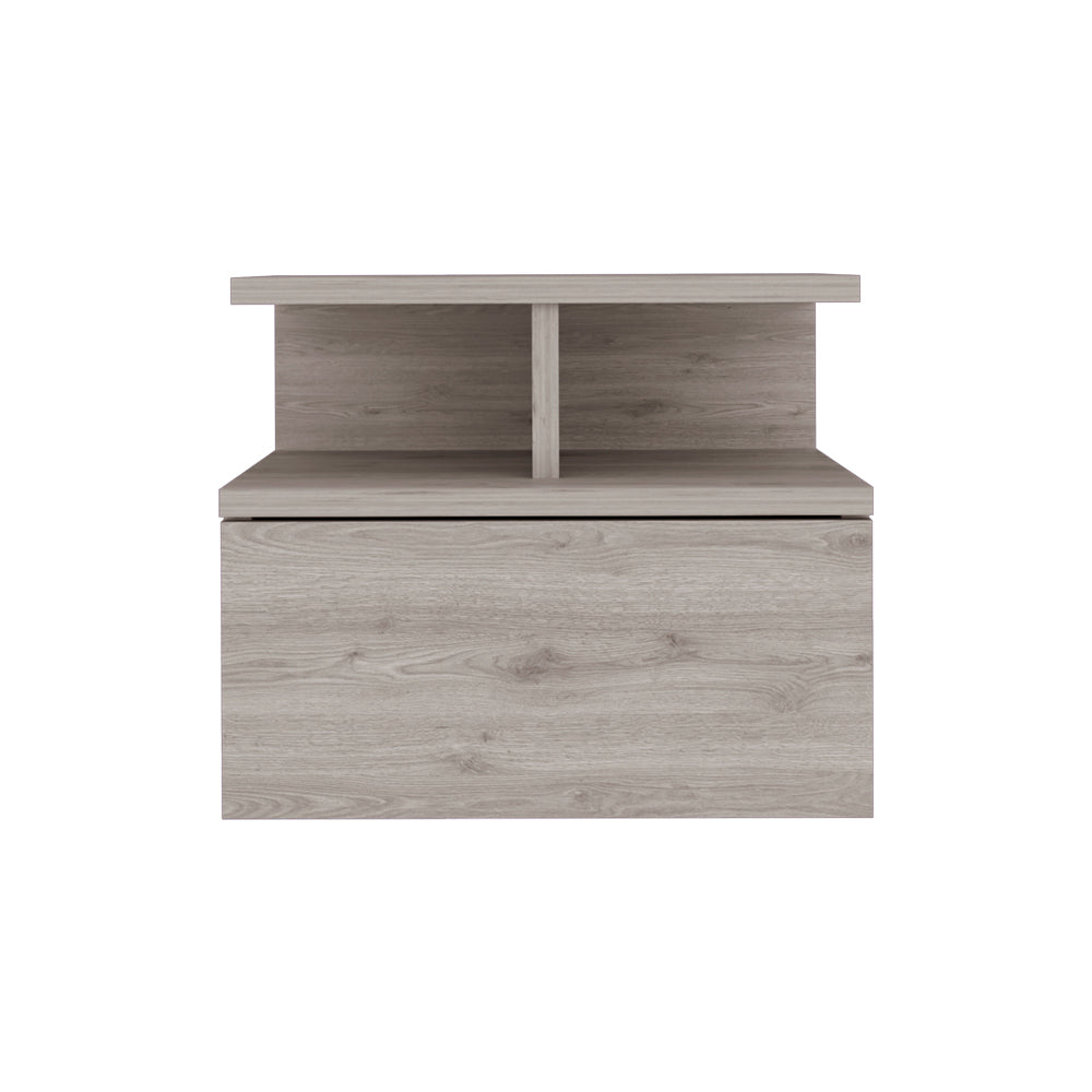 Floating Nightstand Flopini, One Drawer, Light Gray Finish