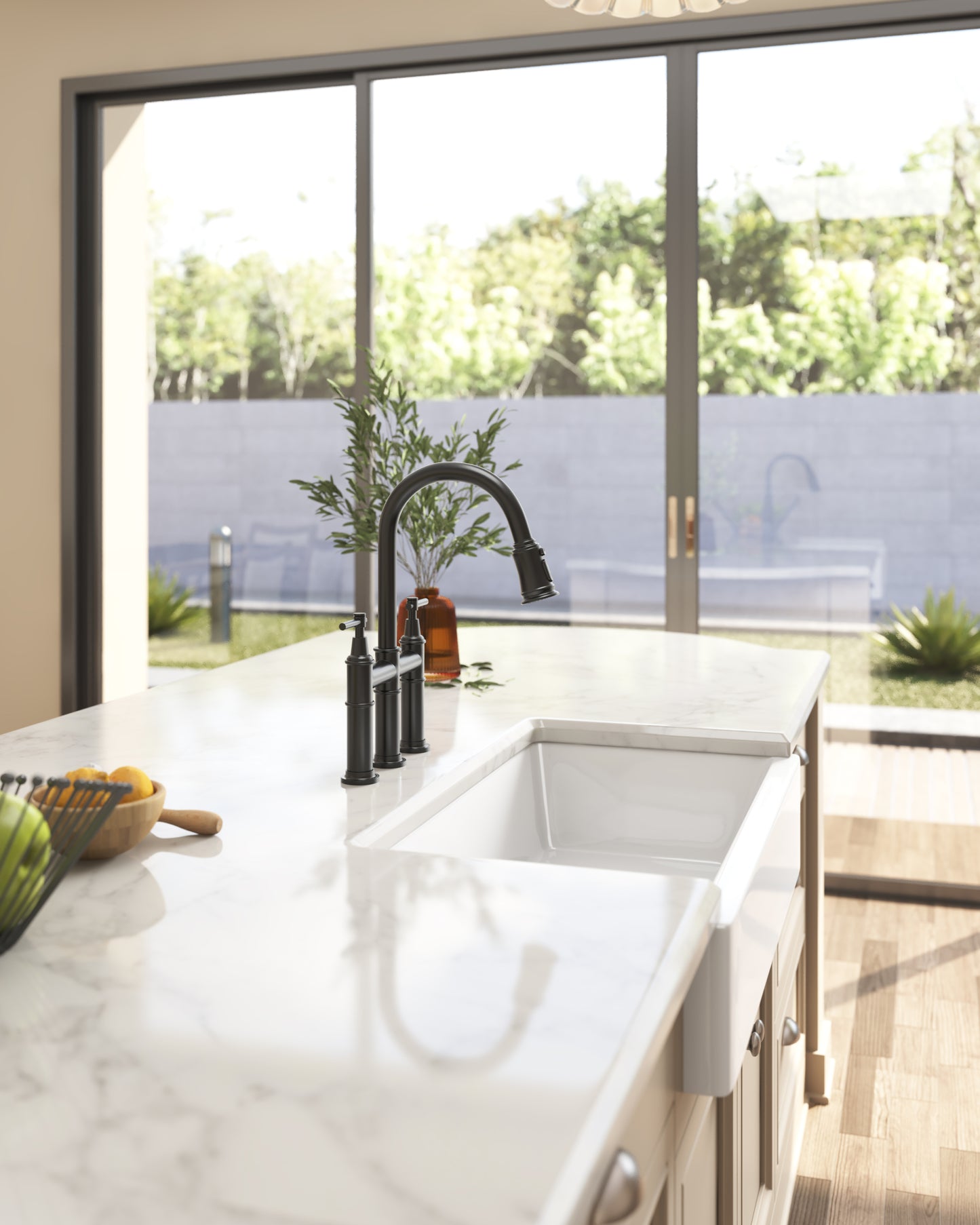 Deep White Farmhouse Kitchen Sink with Single Bowl