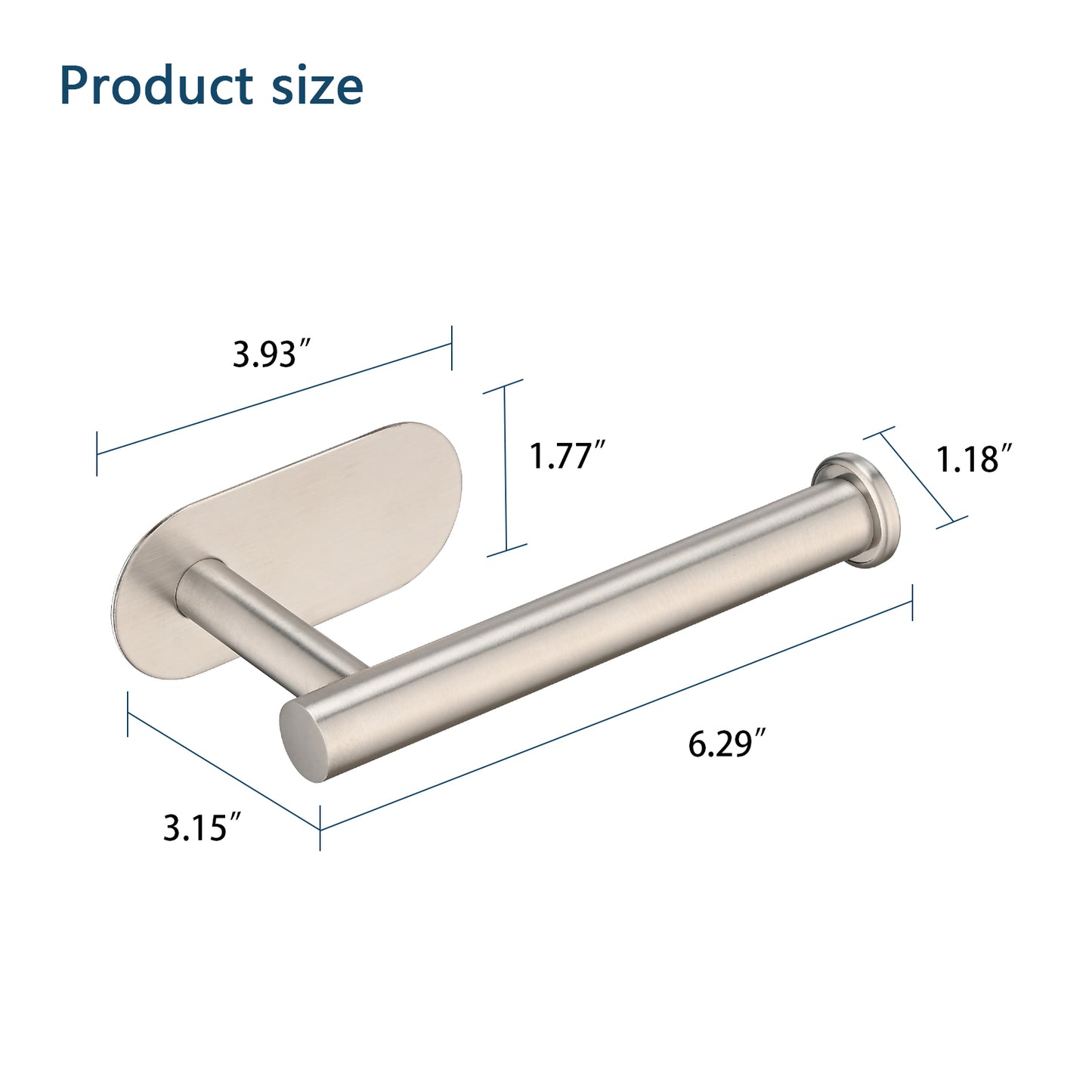 Wall-Mounted Stainless Steel Toilet Paper Holder with Self-Adhesive Feature