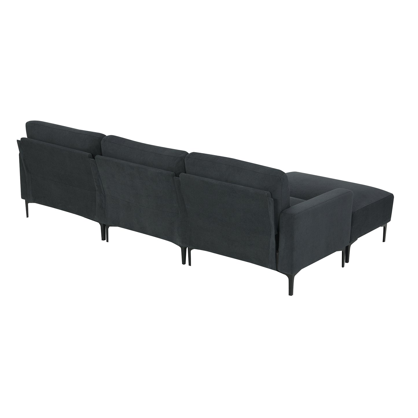 Modern L-shaped Sectional Sofa with Convertible Ottoman for Living Spaces