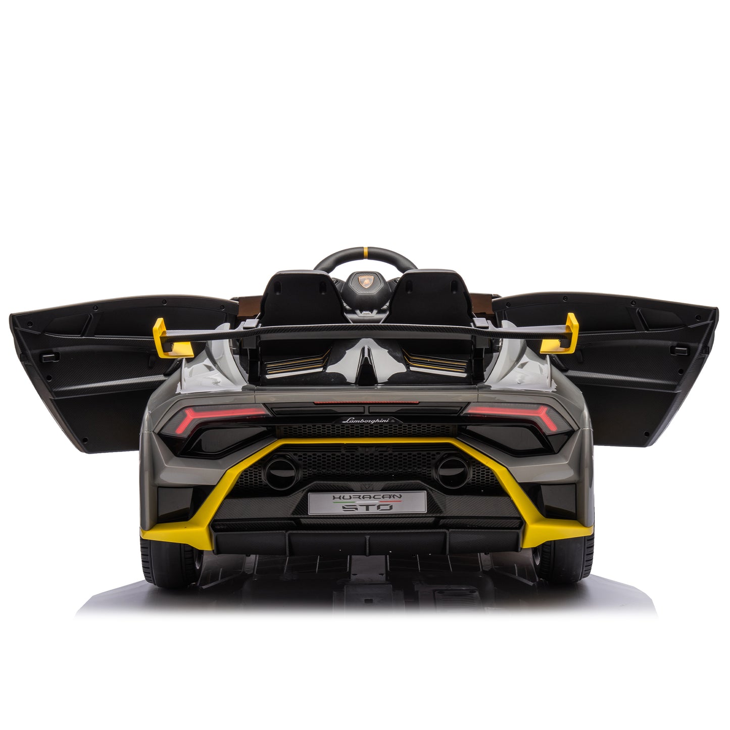 Lamborghini Huracan Sto 24V Kids Electric Ride-On Drift Car: Speeds 1.86-5.59 MPH, Ages 3-8, Foam Front Wheels, 360° Spin, LED Lights, Dynamic Music, Early Learning, USB Port, Drift Feature