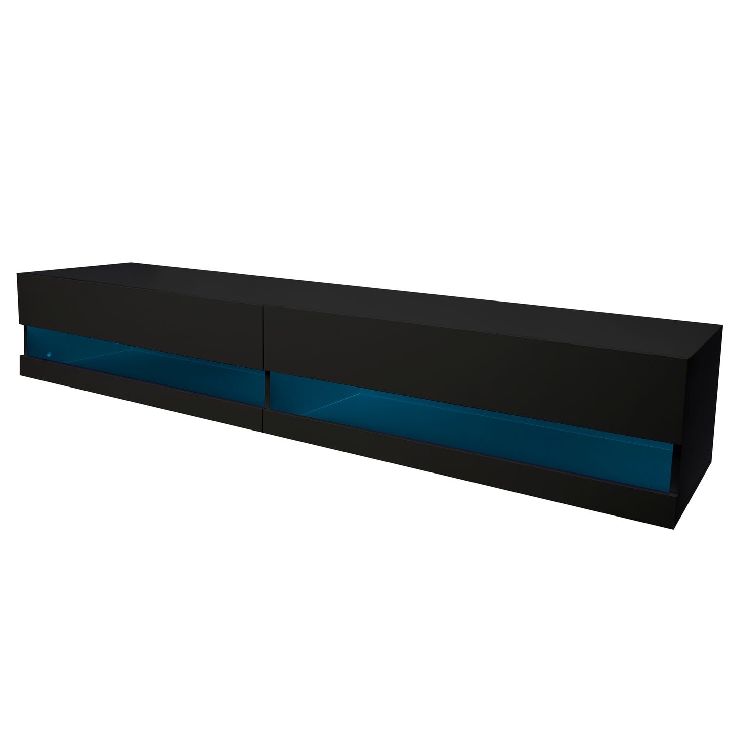 Sleek 80 TV Stand with LED Ambient Lighting - Black