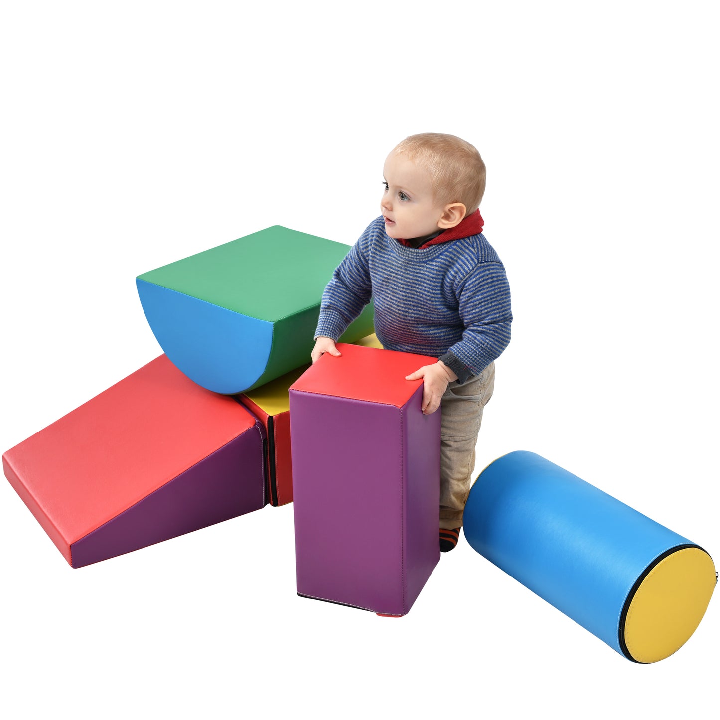 Soft Climb and Crawl Foam Playset, Safe Soft Foam Nugget Shapes Block for Infants, Preschools, Toddlers, Kids Crawling and Climbing Indoor Active Stacking Play Structuretx