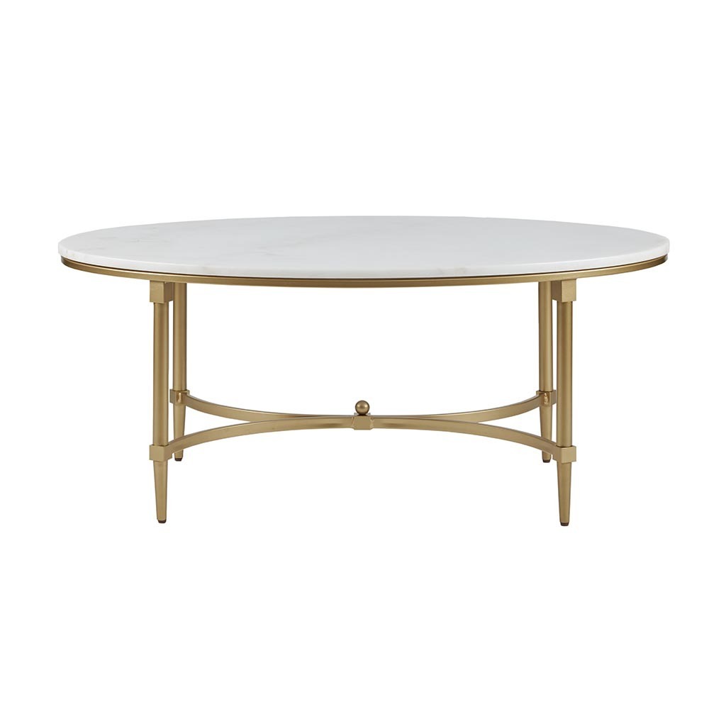 Luxurious White Marble and Gold Coffee Table