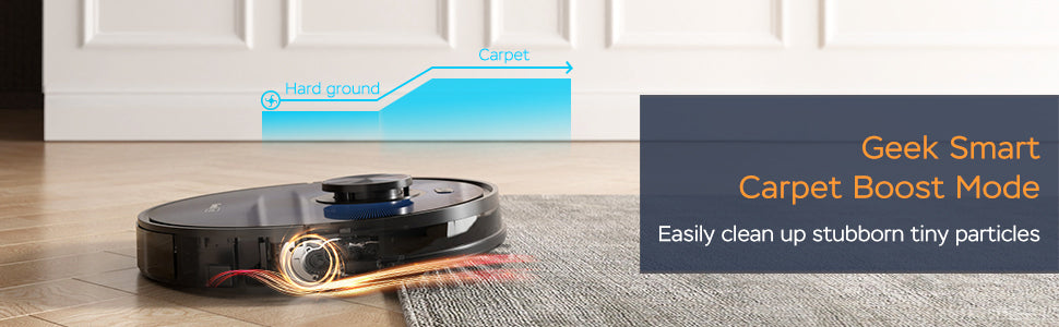 Effortless Cleaning Solution: Geek Smart L7 Robot Vacuum Cleaner and Mop, Smart Navigation, Wi-Fi Connectivity, Room Selection Feature, MAX 2700 PA Suction, Suitable for Pets and Spacious Homes