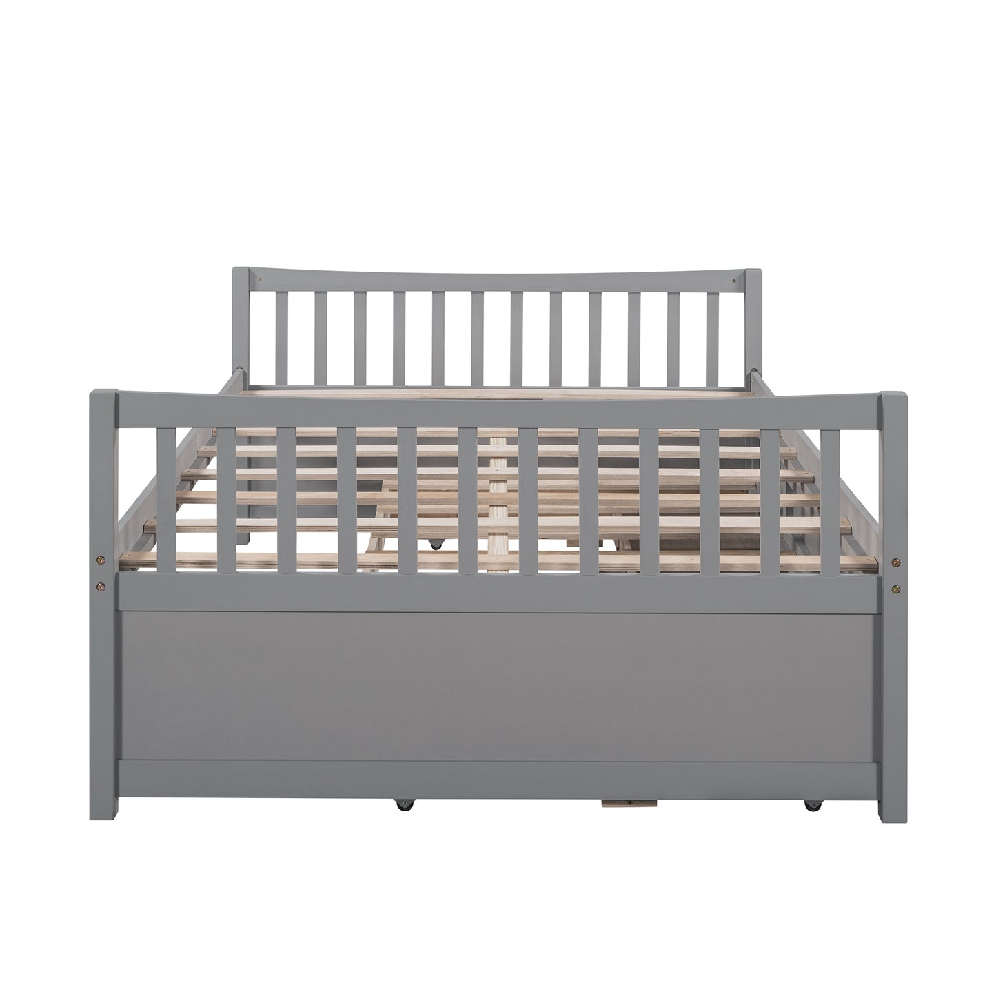 Full size Daybed with Twin size Trundle and Drawers, Full Size, Gray