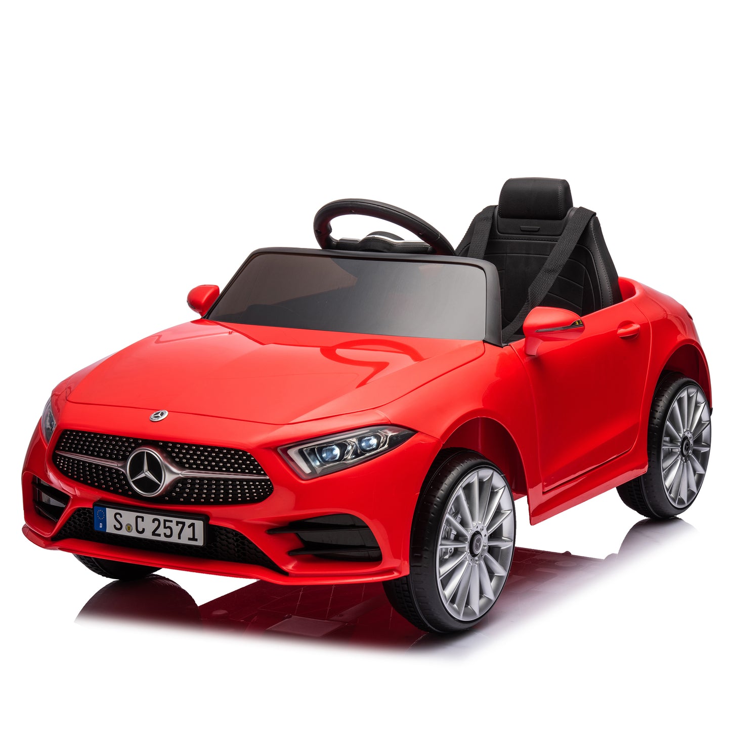 12V Kids Ride On Car w/ Parents Remote Control,Licensed Mercedes-Benz CLS 350 for Kids,Four Wheel Suspension,Power Display,Music,Volume Control,LED Lights,MP3,USB/SD for Kids 37-95 months.