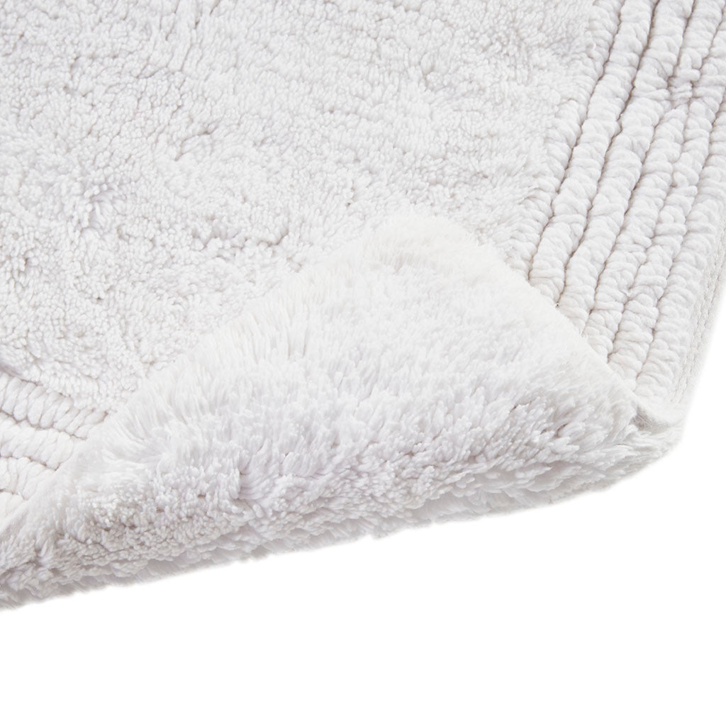 Ultra Plush Reversible Cotton Bath Rug - 3000 GSM - White