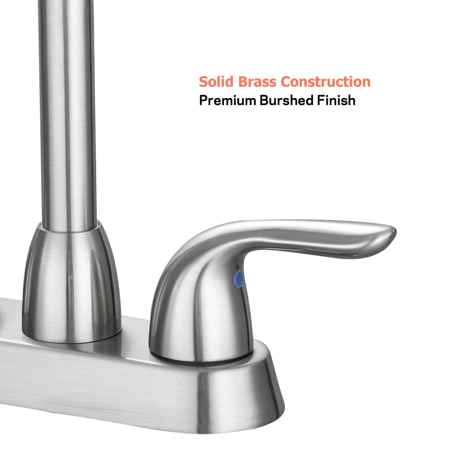 Dual Handle Brushed Nickel Bathroom Faucet with Pop up Drain and 2 Water Supply Lines, 4 Inch Centerset