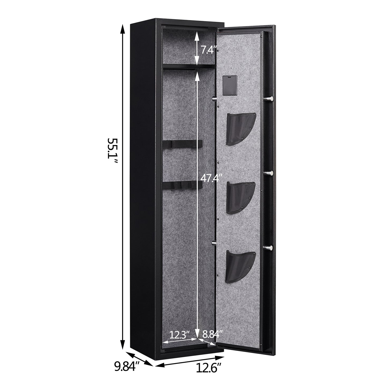 Secure 5-Gun Safe with Quick Access Electronic Keypad Rifle Gun and Pistol Storage