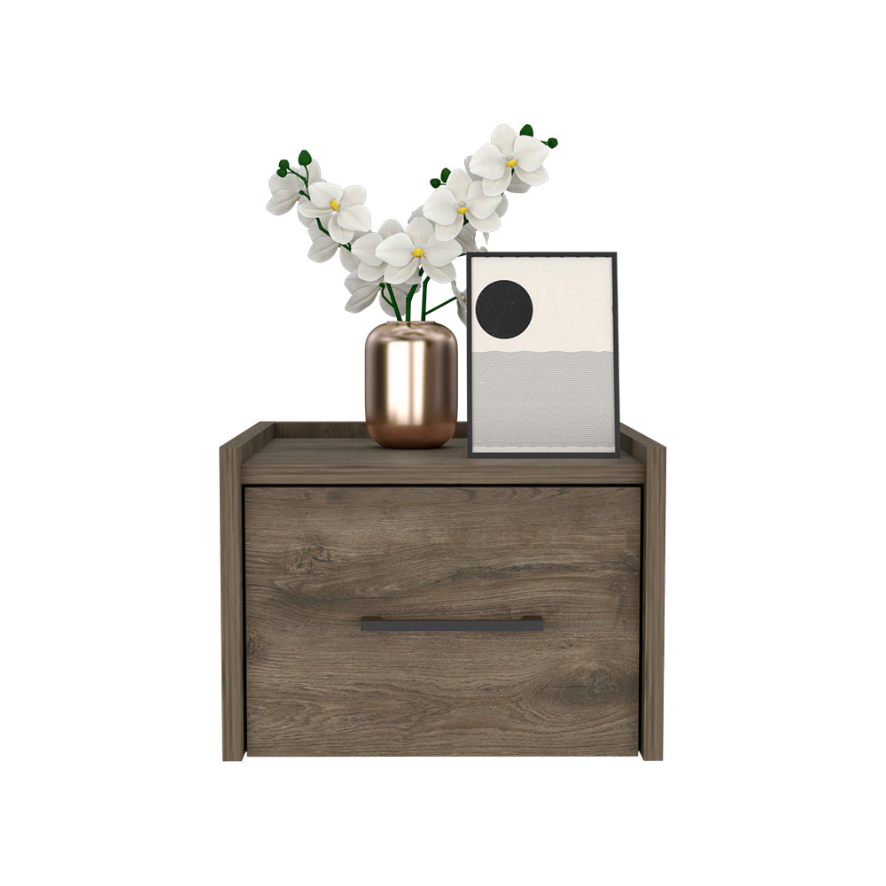 Floating Nightstand Calion, Bedroom, Dark Brown