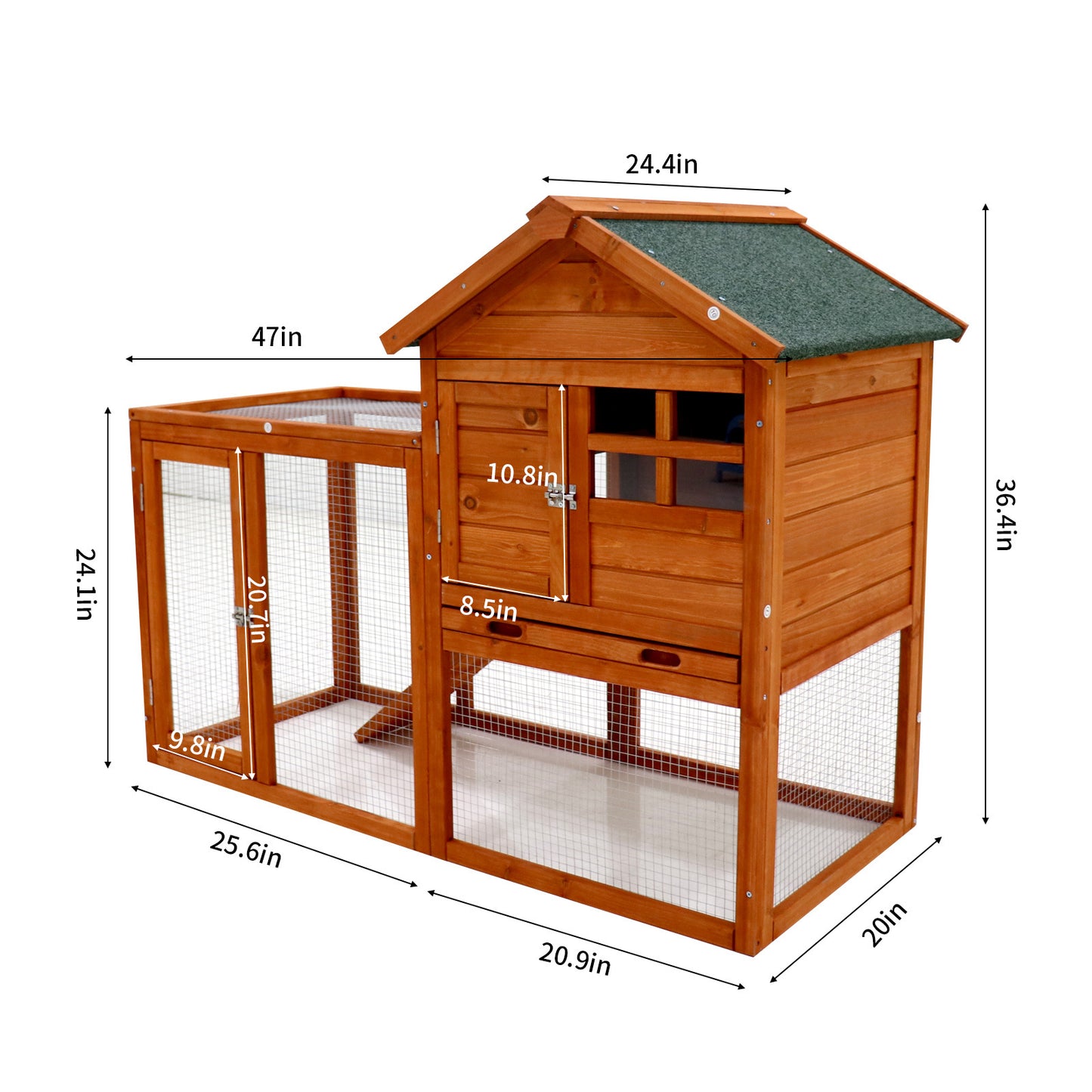 Deluxe Wooden Chicken Coop Hen House Rabbit Wood Hutch Poultry Cage Habitat(natural)