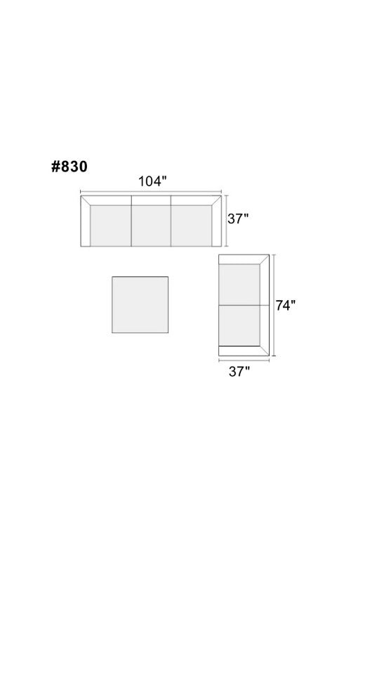 Contemporary Grey Chenille Modular Sofa Set with Ottoman and Armless Chair