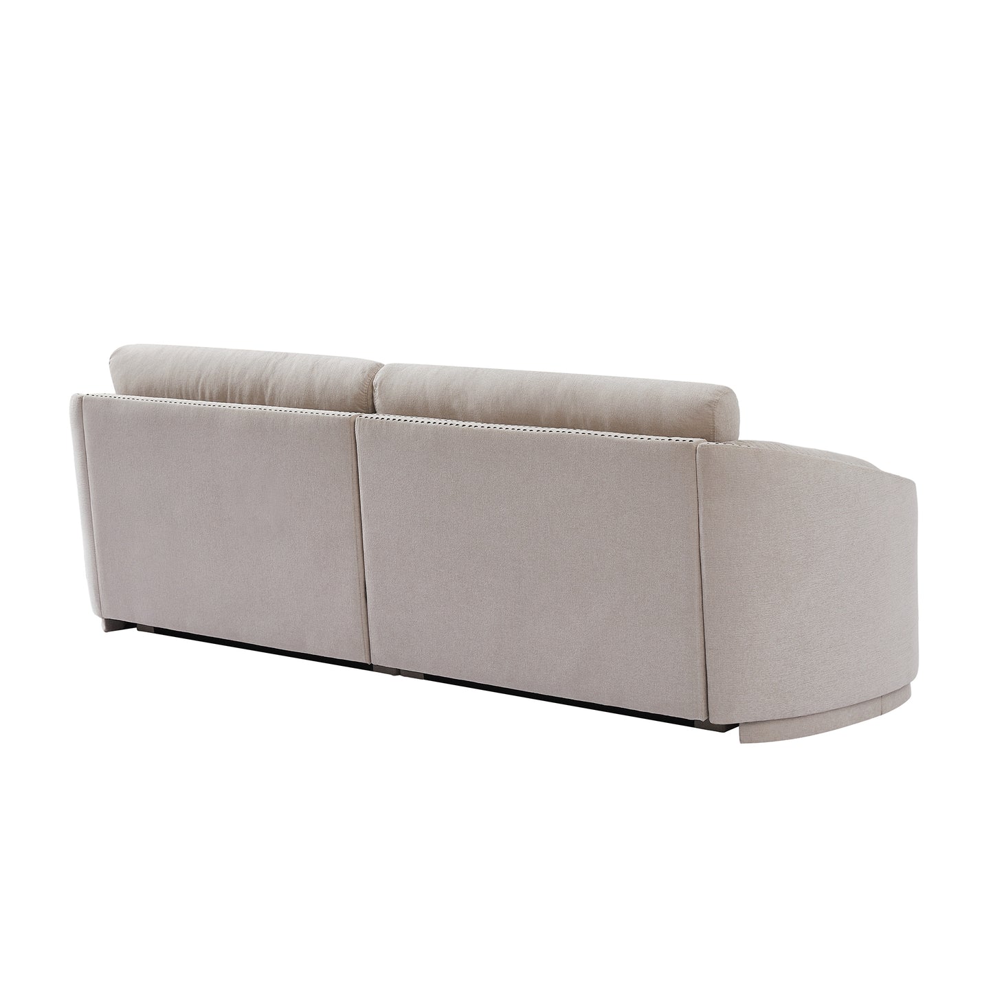 U_Style Stylish Sofa with Semilunar Arm, Rivet Detailing, and Solid Frame for Living Room