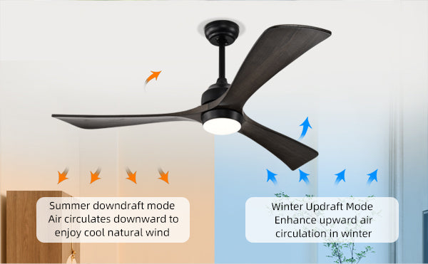 52-Inch Matte Black Ceiling Fan with Black Walnut Blades and Remote Control