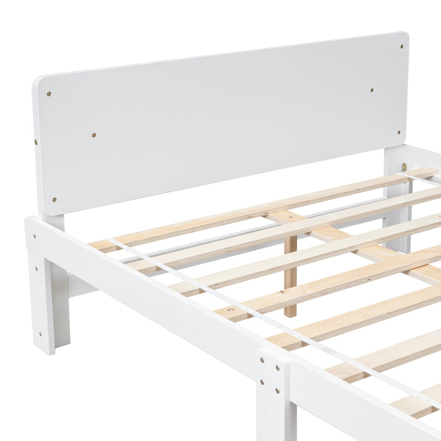 Full Bed with Footboard Bench,White