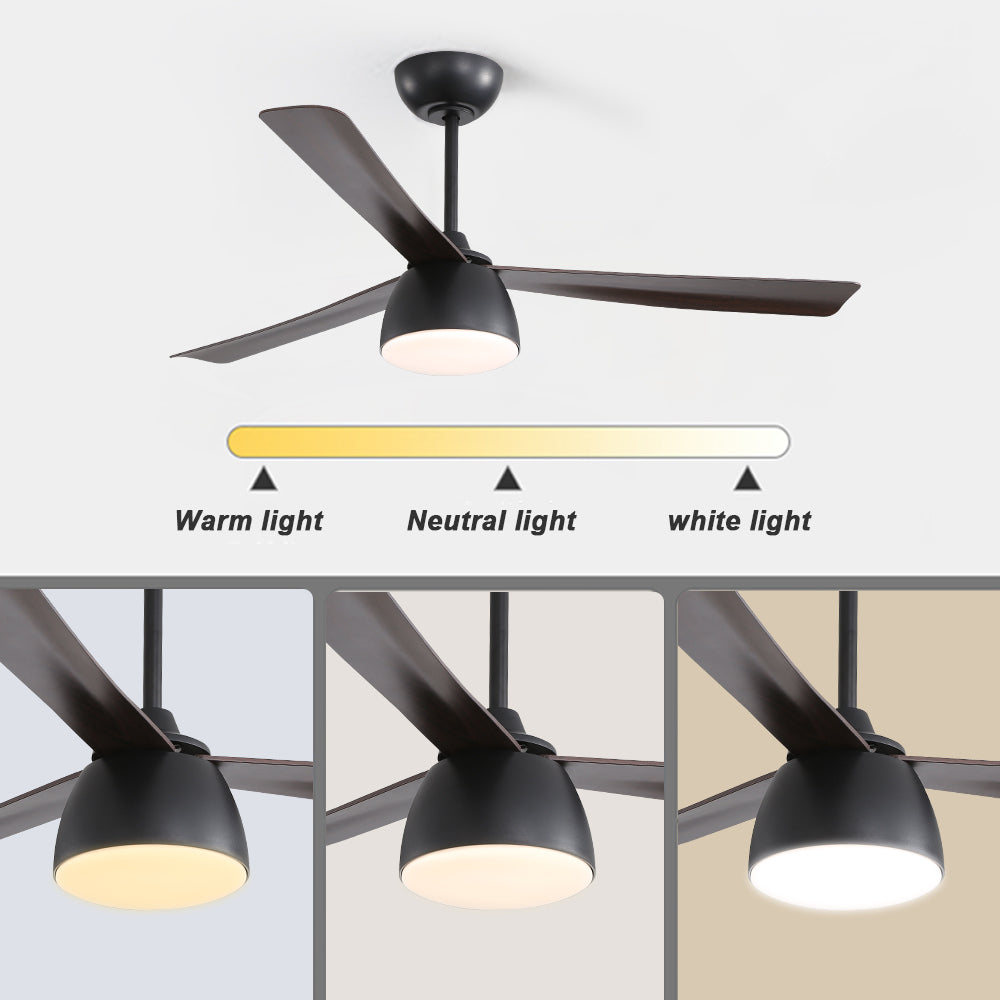 Contemporary 52 Inch LED Ceiling Fan with 6 Speed Remote Control for Versatile Living Spaces