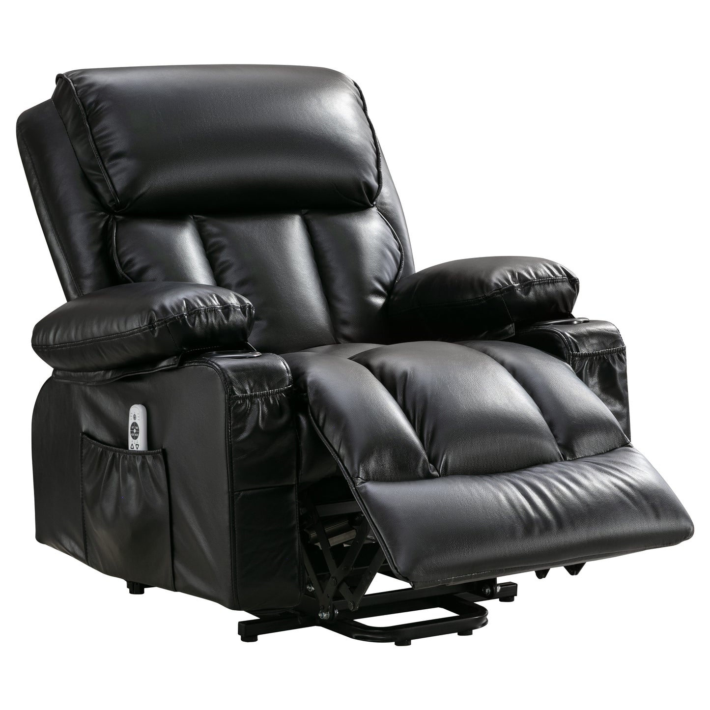 Comfort Plus Elderly Power Lift Recliner Chair with Heat, Massage, and Infinite Position - Black