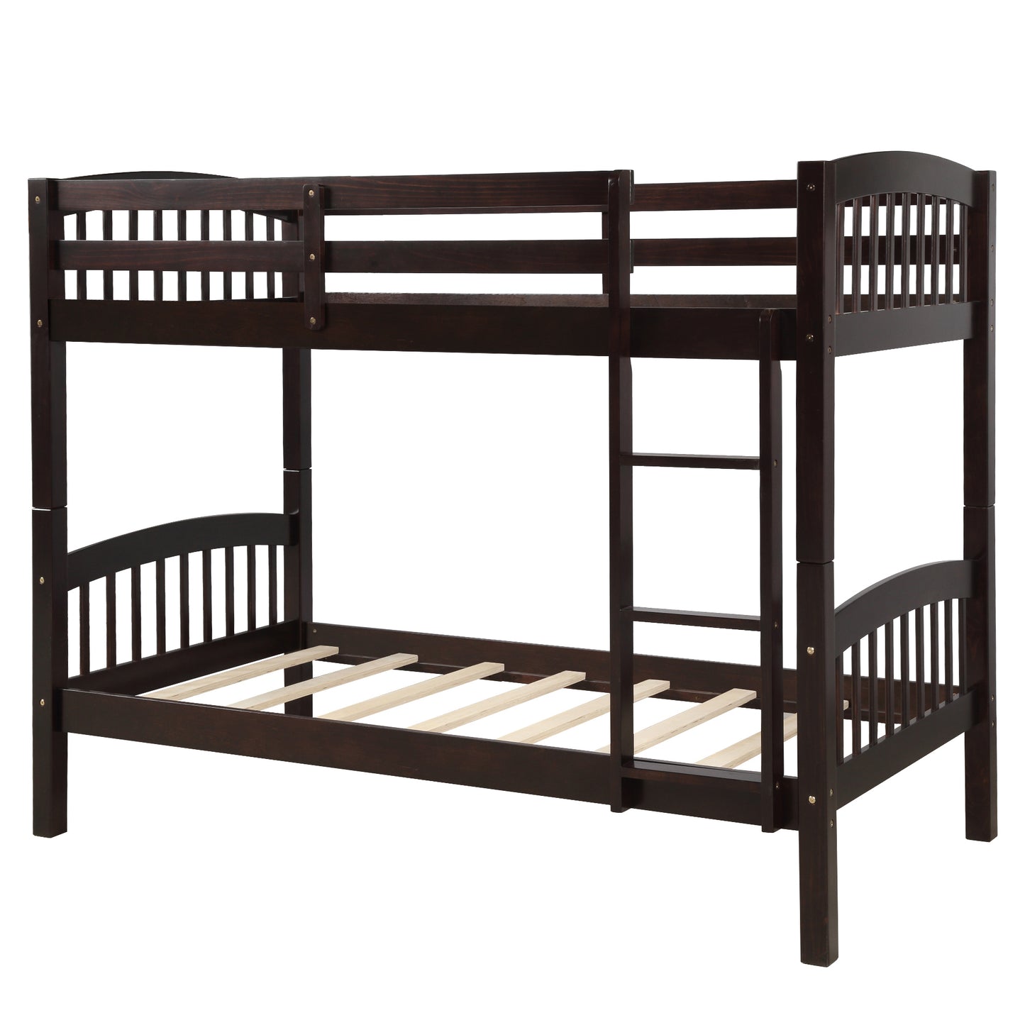 Espresso Double Bunk Bed with Ladder