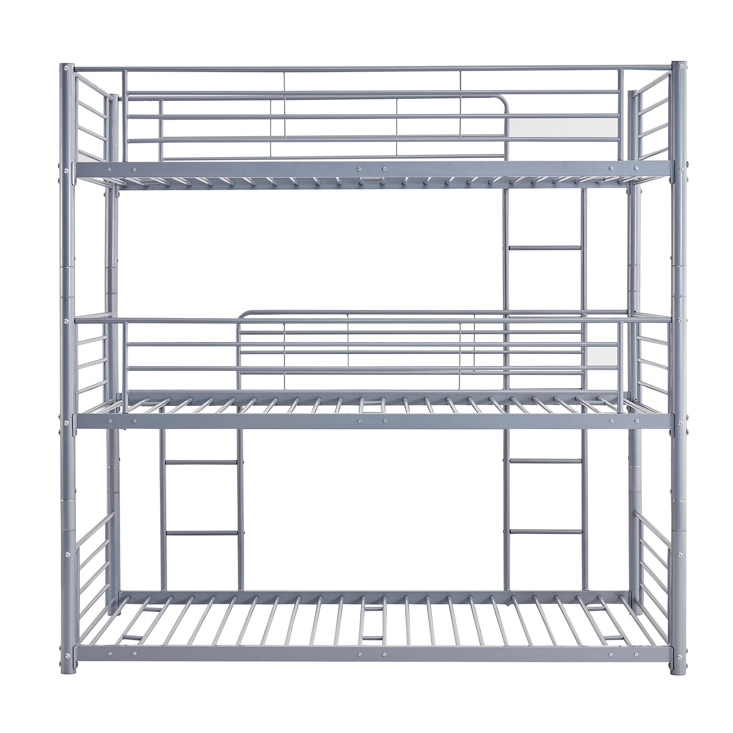 Twin-Twin-Twin Triple Bed with Built-in Ladder, Divided into Three Separate Beds,Gray(OLD SKU:LP000197AAE)