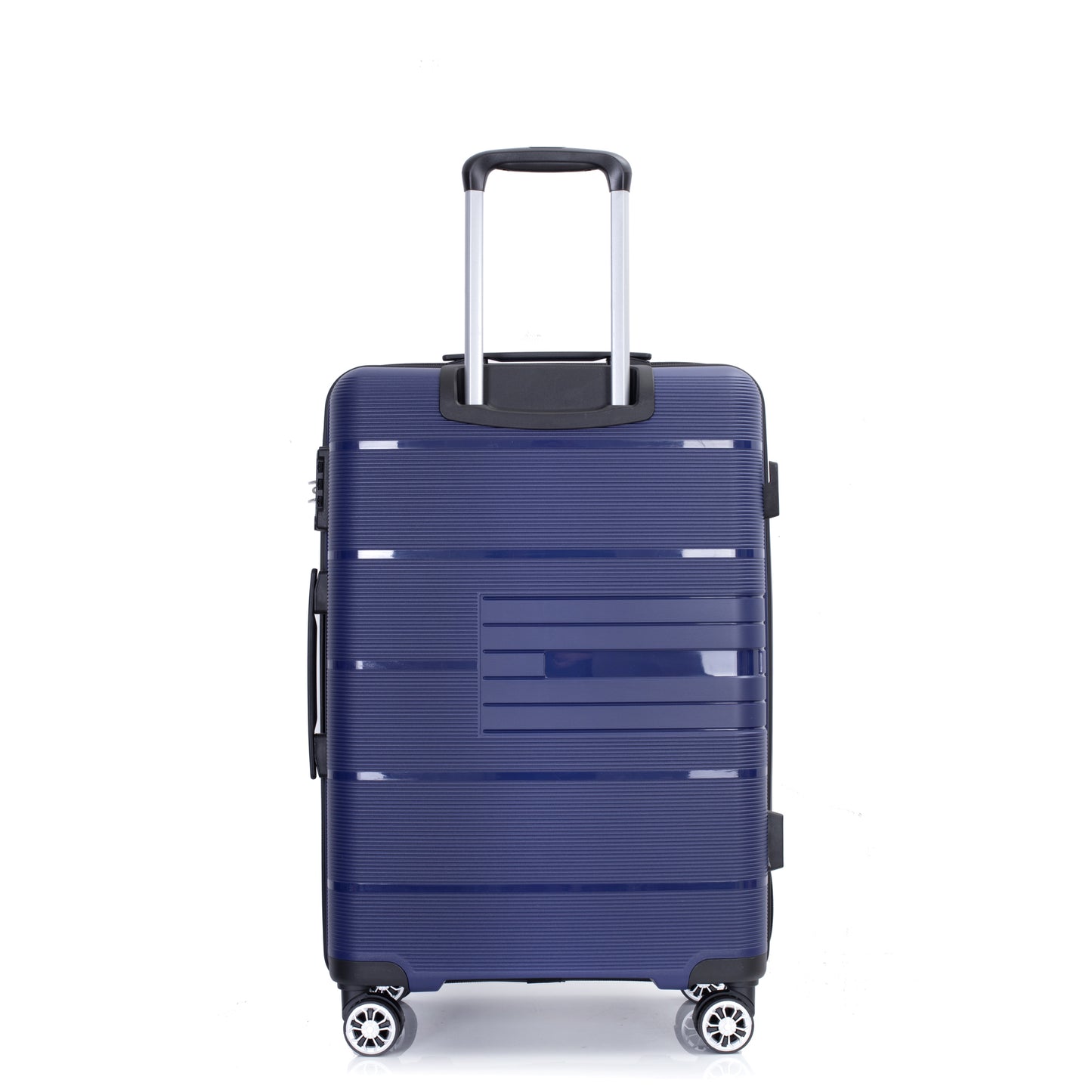 Hardshell Suitcase Double Spinner Wheels PP Luggage Sets Lightweight Durable Suitcase with TSA Lock,3-Piece Set (20/24/28) , Navy