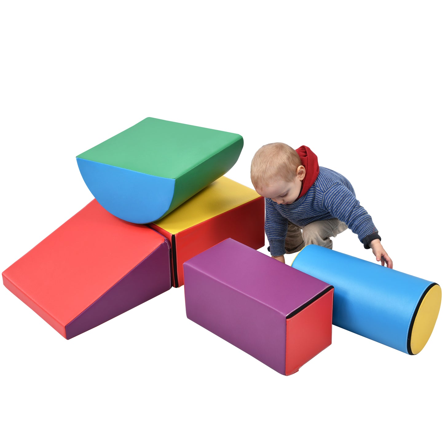 Soft Climb and Crawl Foam Playset, Safe Soft Foam Nugget Shapes Block for Infants, Preschools, Toddlers, Kids Crawling and Climbing Indoor Active Stacking Play Structuretx