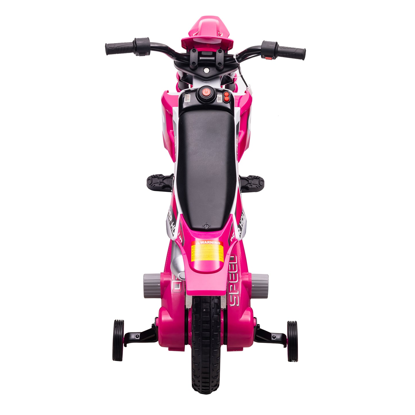 12V Kids Ride on Toy Motorcycle, Electric Motor Toy Bike with Training Wheels for Kids 3-6, Rose Red