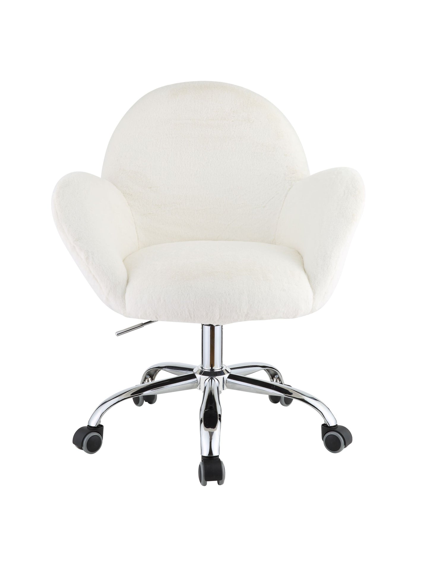 Jago Office Chair in White Lapin & Chrome Finish OF00119