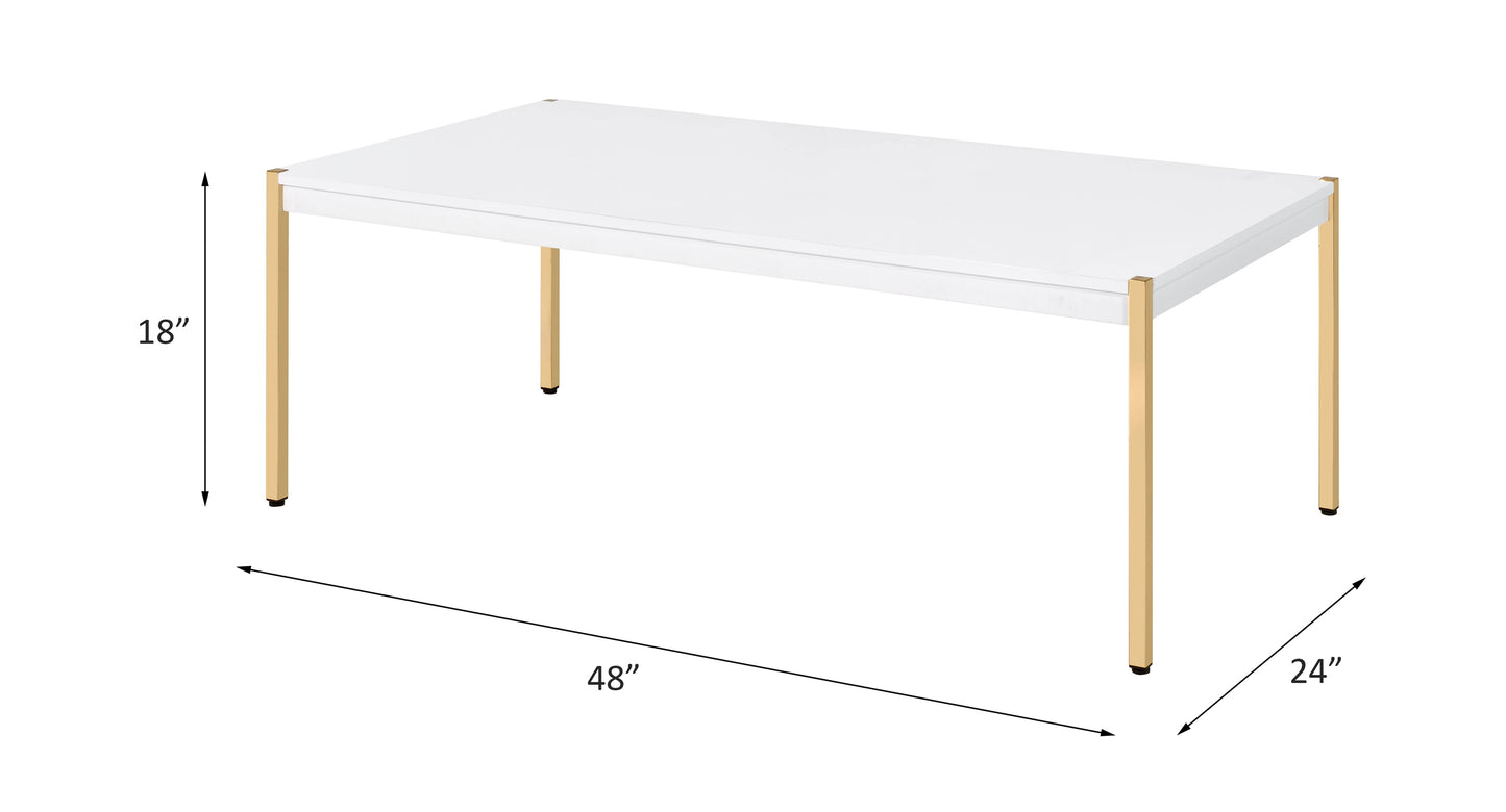 Otrac White and Gold Coffee Table LV00034