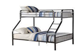 Caius Twin XL/Queen Metal Bunk Bed in Gunmetal Finish with 37605 Dimensions