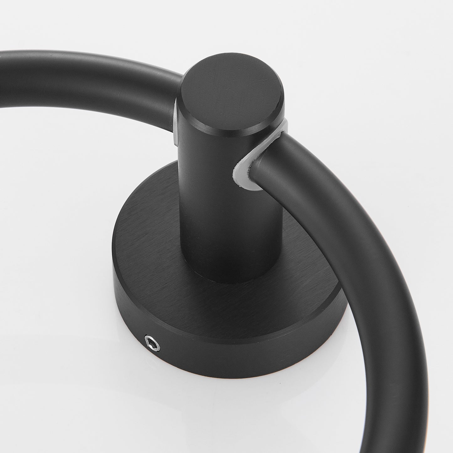 Matte Black Swivel Bathroom Hand Towel Ring with Fully-Enclosed Circle Design